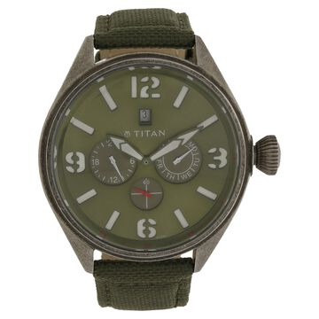 Titan Analog Green Dial Stainless Steel Strap watch for Men