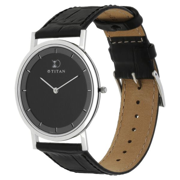 Titan Xerxes Desai Quartz Analog Black Dial Leather Strap Unisex Watch - image number 2