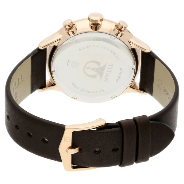 Titan Quartz Multifunction White Dial Leather Strap Watch for Men - image number 4