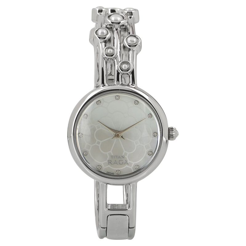 Titan Raga Mother of Pearl Dial Women Watch With Metal Strap