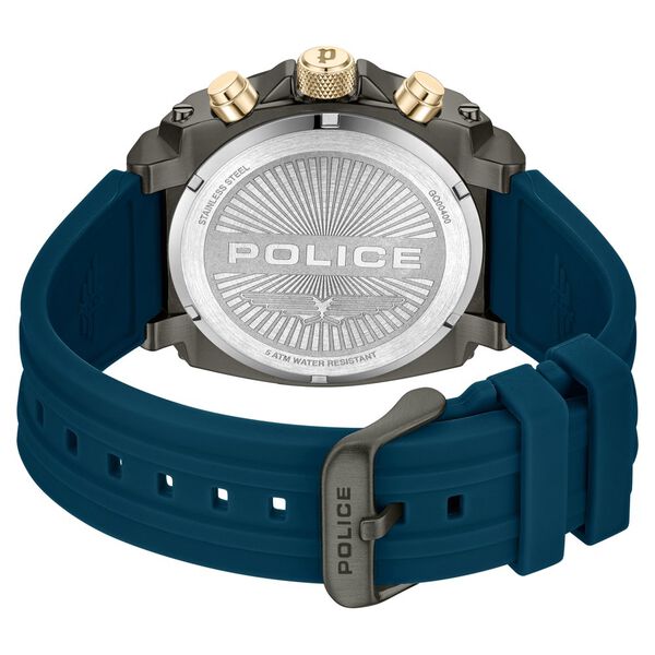 Police Multifunction Blue Dial Blue Color Silicone Strap Watch For Men - image number 5