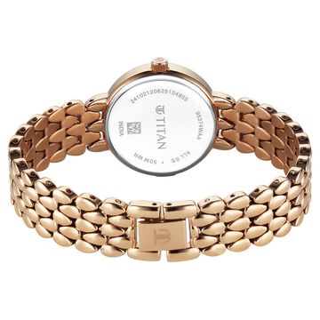 Titan Glamour Quartz Analog Mother Of Pearl Dial Stainless Steel Strap Watch For Women