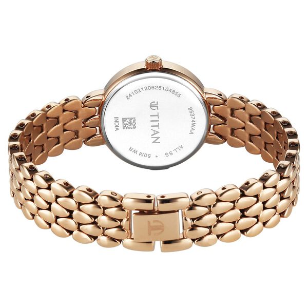Titan Glamour Quartz Analog Mother Of Pearl Dial Stainless Steel Strap Watch For Women - image number 4