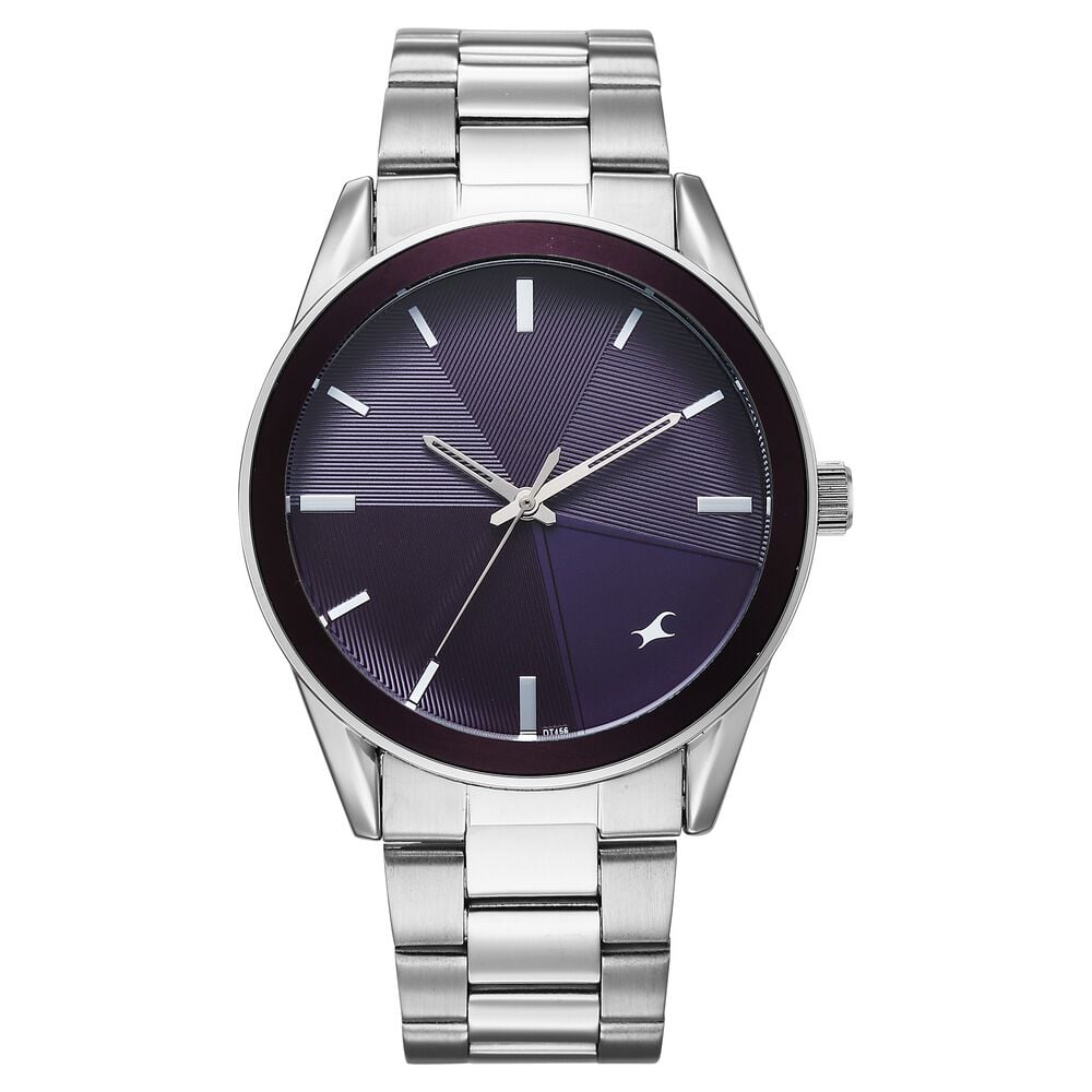 Fastrack Stunners Quartz Analog Purple Dial Silver Stainless Steel Strap Watch For Guys-image-10
