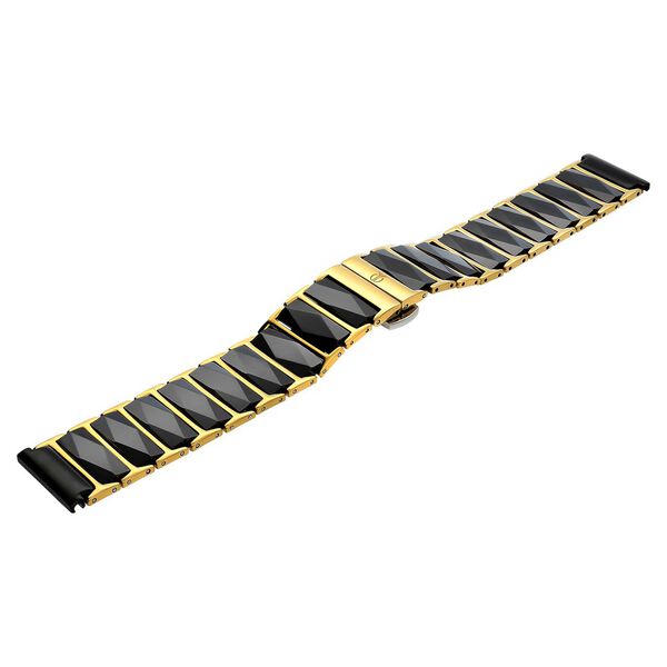 20 mm Black & Golden Ceramic & Metal Strap for Men - image number 2