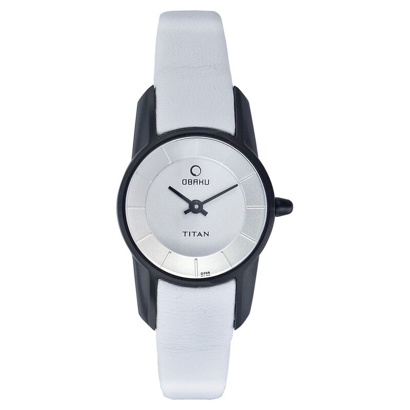 Titan Quartz Analog Silver Dial Watch for Women