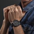 Police Quartz Multifunction Black Dial Black Leather Strap Watch For Men - image number 4