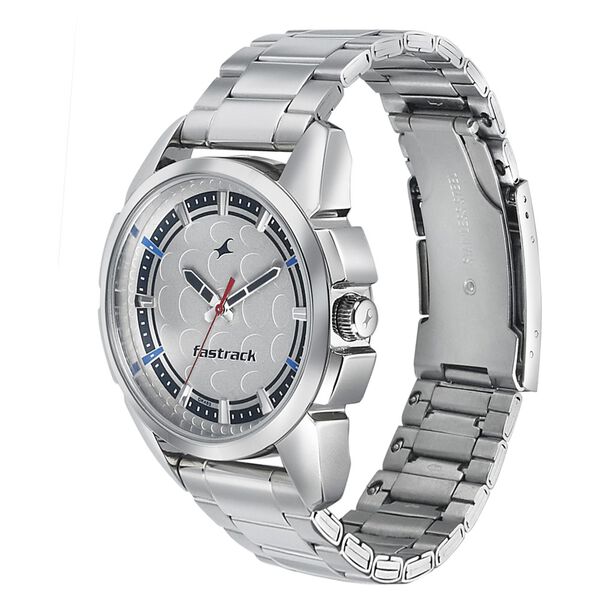 Buy Online Fastrack Sunburn Quartz Analog Silver Dial Stainless