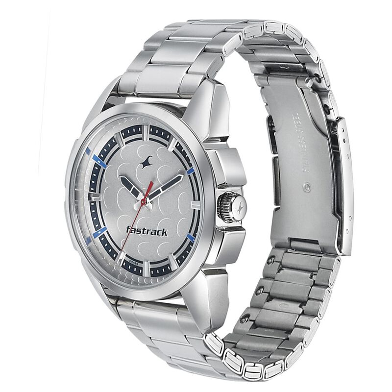 Buy Online Fastrack Sunburn Quartz Analog Silver Dial Stainless Steel ...