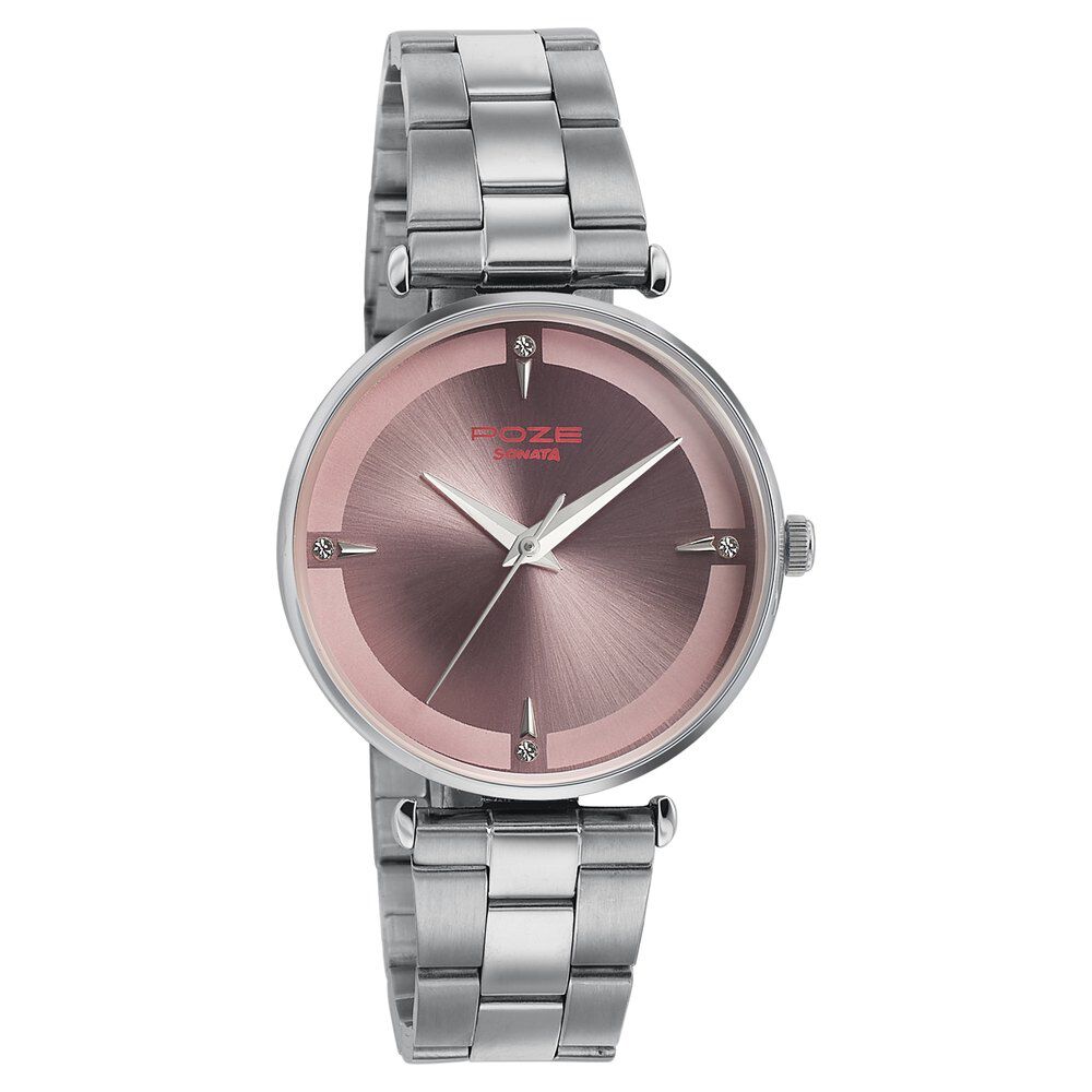 Sonata silver chain watches for hotsell ladies