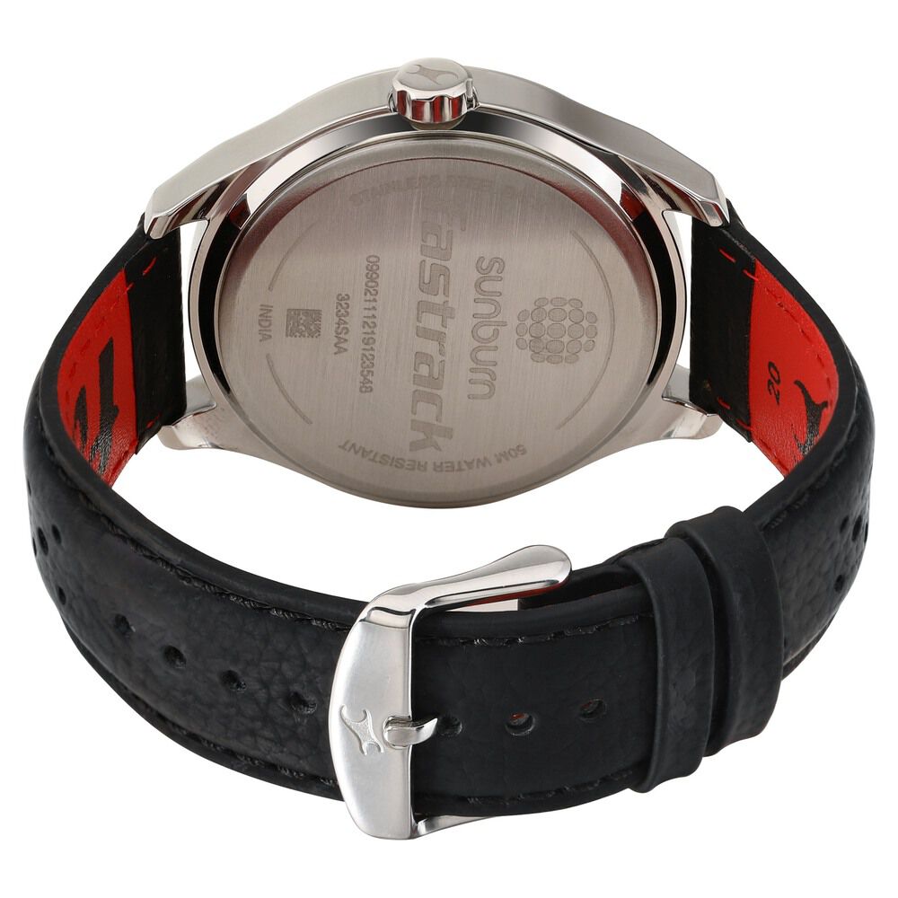 Buy Online Fastrack Sunburn Quartz Analog Blue Dial Leather Strap Watch for Guys np3234sl01 Titan
