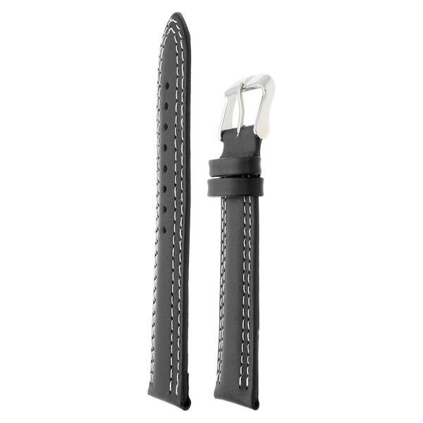 22 mm Black Genuine Leather Straps for Men - image number 2