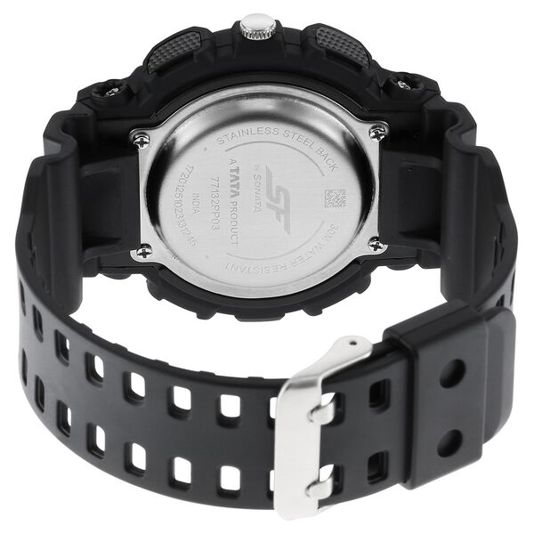 SF Dreamer Series Quartz Digital Analog Digital Black Round Round Shaped Dial Black Plastic Strap Watch For Men - image number 3
