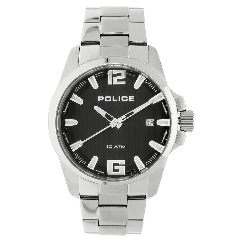 Police Quartz Analog Black Dial Bimetal Strap Watch for Men