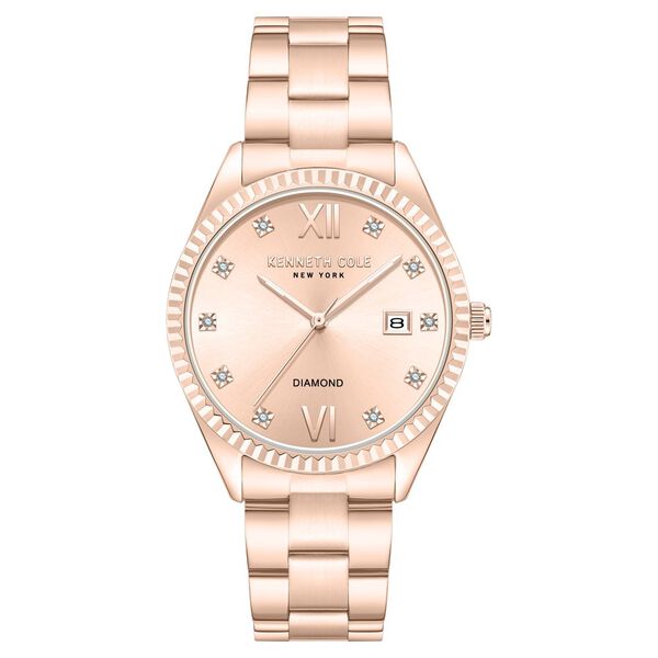 Kenneth Cole Quartz Analog with Date Rose Gold Dial Stainless Steel Strap Watch For Women - image number 0