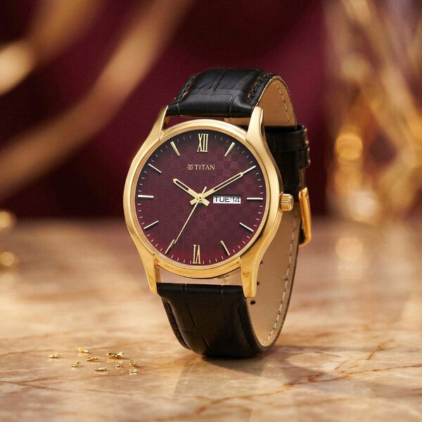 Titan Karishma Regal Classic Day-Date Men's Dress Watch - image number 0