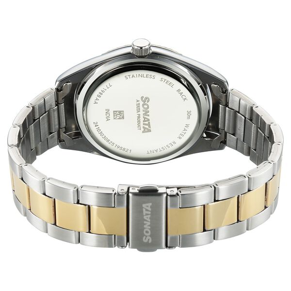 Sonata Festive Quartz Analog with Date Teal Dial Metal Strap Watch For Men - image number 4
