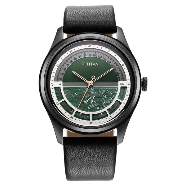 Titan Engineer Exclisives Black Dial Analog Leather Strap Watch for Men - image number 1