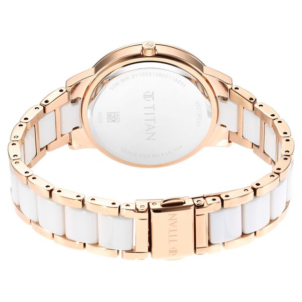 Titan Purple Ceramics MOP Dial Analog Steel and Ceramic Strap Watch for Women - image number 4