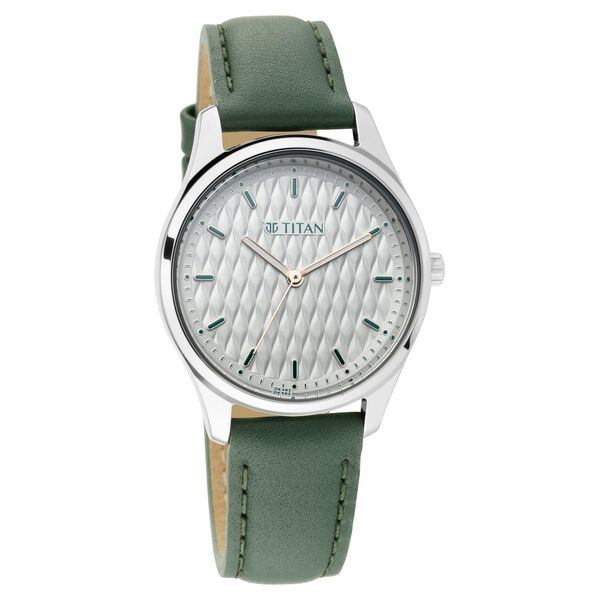 Titan Workwear White Dial Analog Leather Strap watch for Women - image number 0