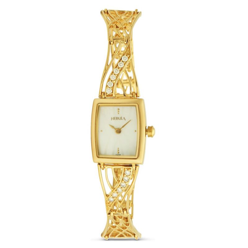 Titan Nebula Jewels 18k Gold Analog Diamond studded Gold Bracelet Watch for Women