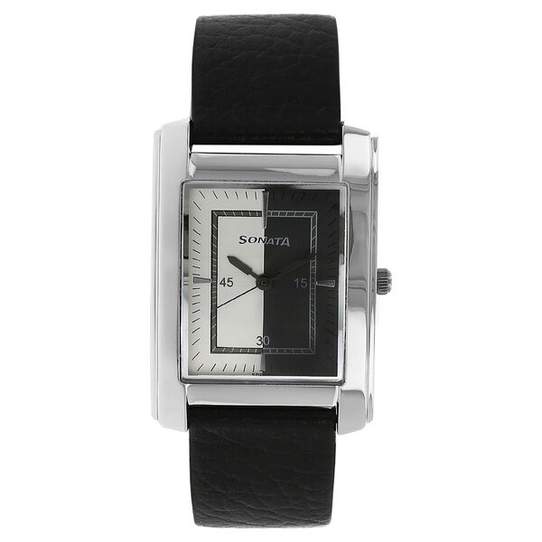 Sonata Quartz Analog Grey Dial Leather Strap Watch for Men - image number 0