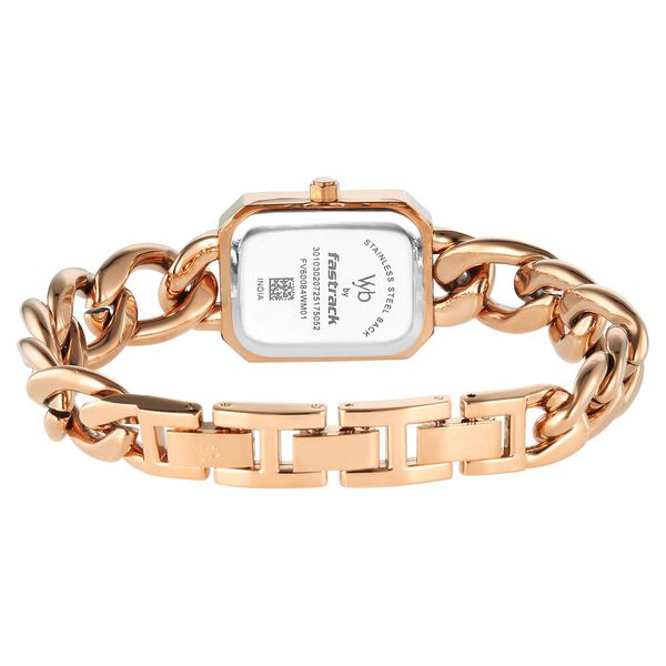 Vyb Charmer By Fastrack Quartz Analog Rose Gold Dial Rose Gold Metal Strap Watch For Girls - image number 6