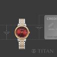 Titan Titan Karishma Quartz Analog Red Dial Two Toned Stainless Steel Strap Watch For Women - image number 3