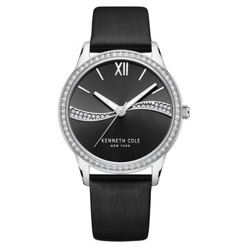 Kenneth Cole Quartz Analog Black Dial Leather Strap Watch for Women