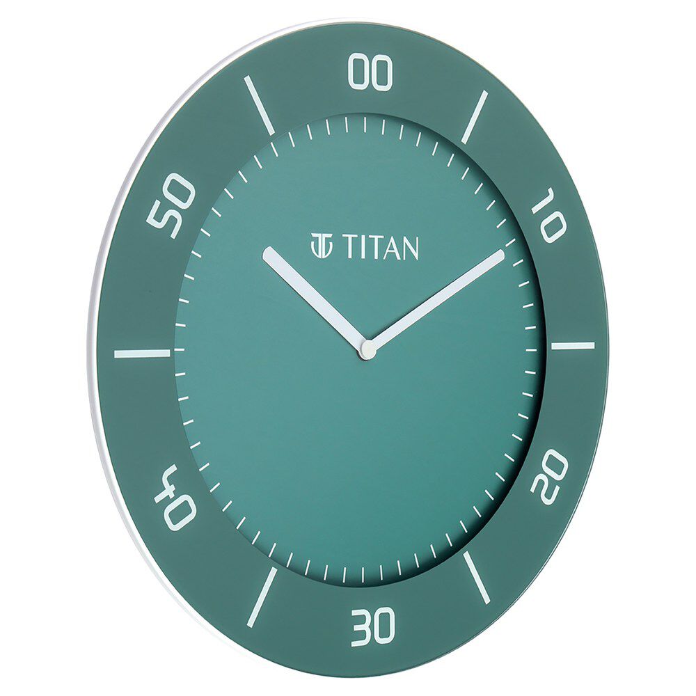 Buy Online Titan Green Slim Wall Clock 30 cm x 30 cm Medium w0047pa01 Titan