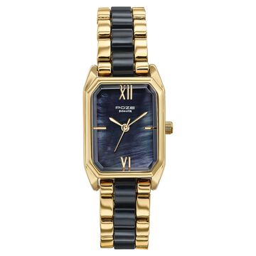Poze By Sonata Quartz Analog Black Mother Of Pearl Dial Two Toned Metal & Plastic Strap Watch For Women