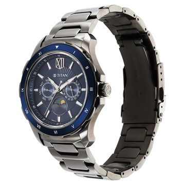 Titan Regalia Premium Blue Dial Stainless Steel Strap Watch for Men