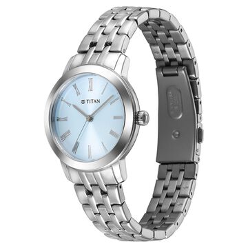 Titan Workmode Quartz Analog Blue Dial Stainless Steel Strap Watch For Women