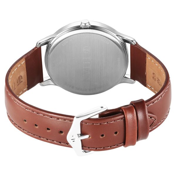 Titan Karishma Quartz Analog Silver Dial Leather Strap Watch for Men - image number 4