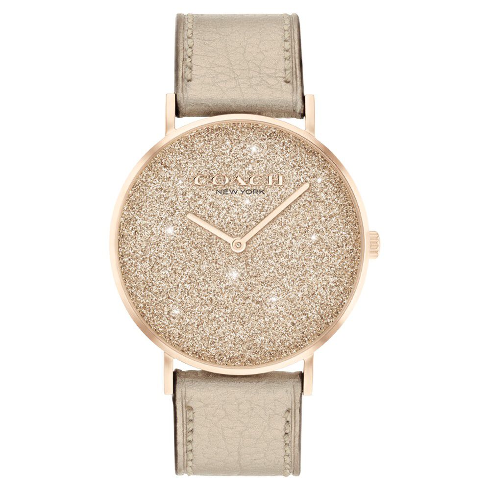 Buy Online Golden Dial Leather Strap Watch for Women