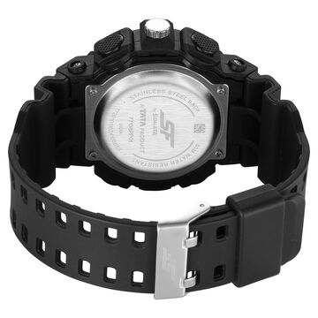 SF Analog Digital Black Dial PU Strap Watch For Men