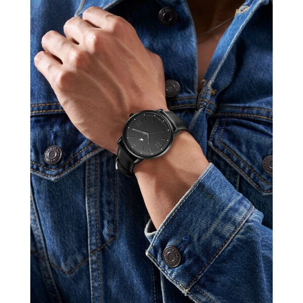 Fastrack Stunners X Quartz Analog Black Dial Leather Strap Watch For Guys - image number 5