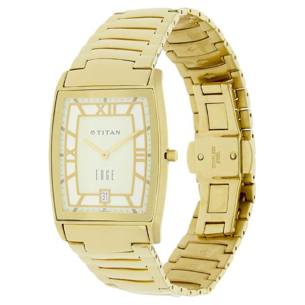 Titan Edge Off White Dial Analog with Date Metal Strap watch for Men - image number 1