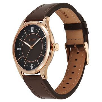 Titan Neo Basics Analog with Brown Dial Brown Leather Strap Watch for Men
