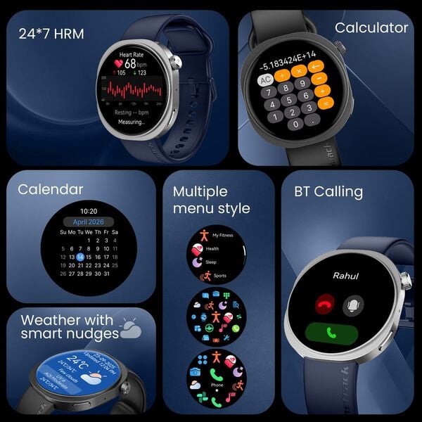 Fastrack Revoltt FR3 Pro Smartwatch with 1.43" AMOLED Display Dynamic 60Hz Refresh HRM SpO2 Sleep Functional Crown - image number 7