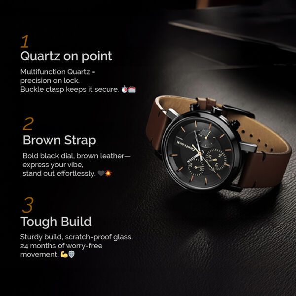 Fastrack Tick Tock Black Dial Watch for Guys - image number 1