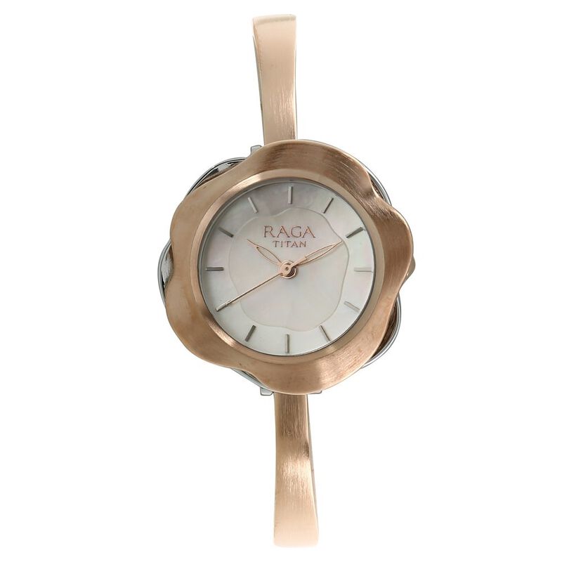 Titan Quartz Analog Mother Of Pearl Dial Watch for Women