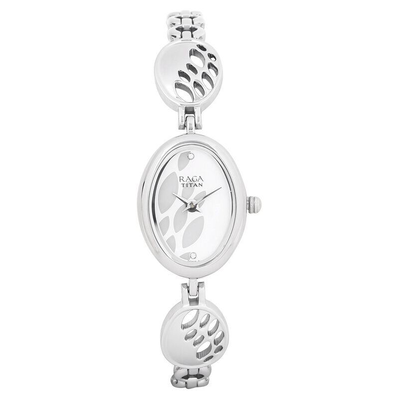 Titan Raga Foliage Silver Dial Women Watch With Metal Strap