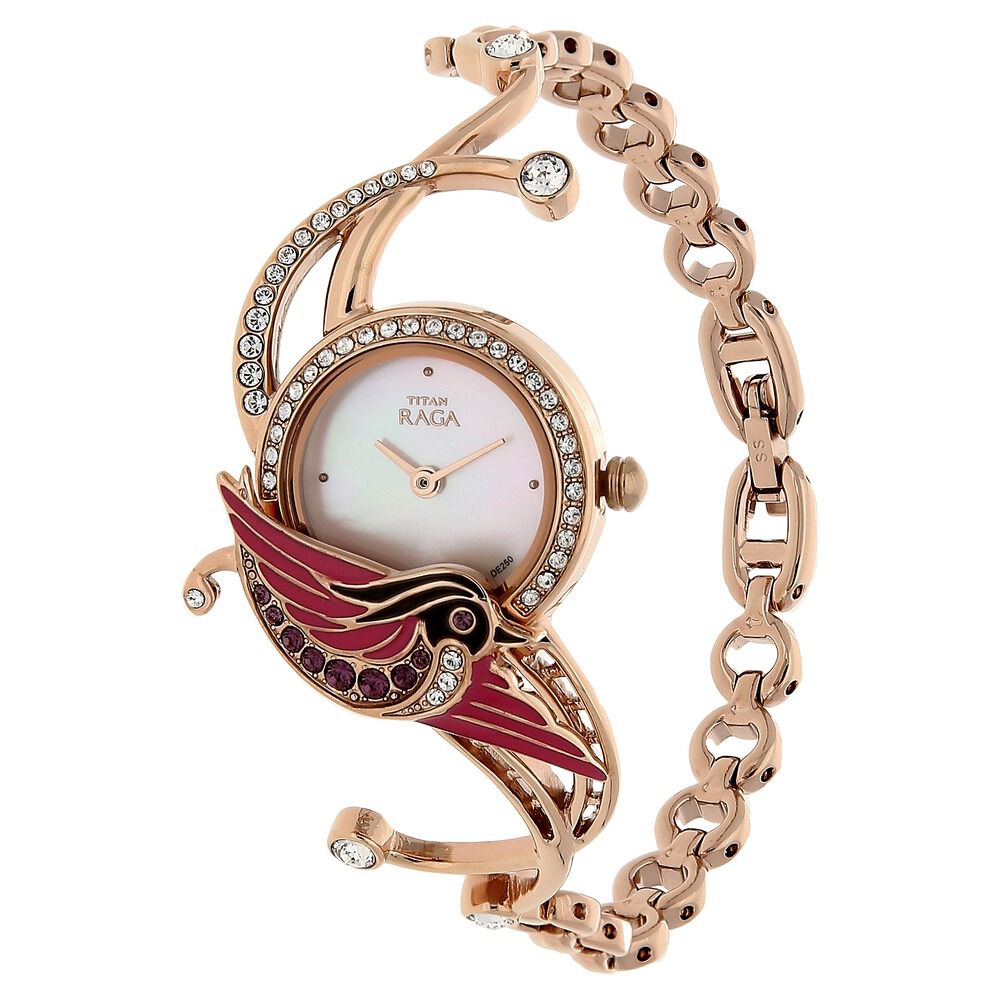Buy Online Titan Raga Garden Of Eden Mother of Pearl Dial Women Watch With Metal Strap nh95004wm01 Titan