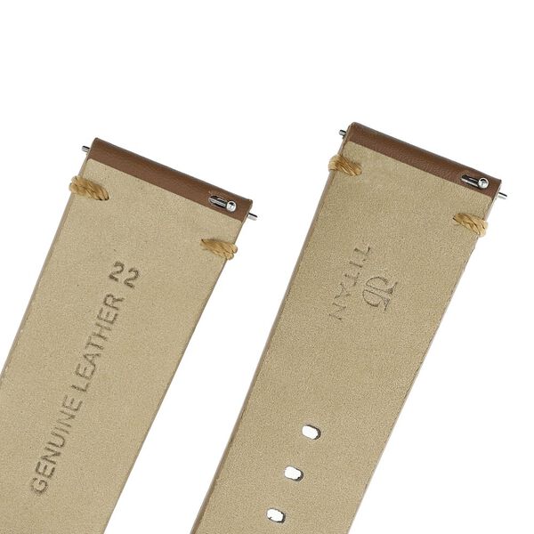 22 mm Brown Genuine Leather Strap for Men - image number 4