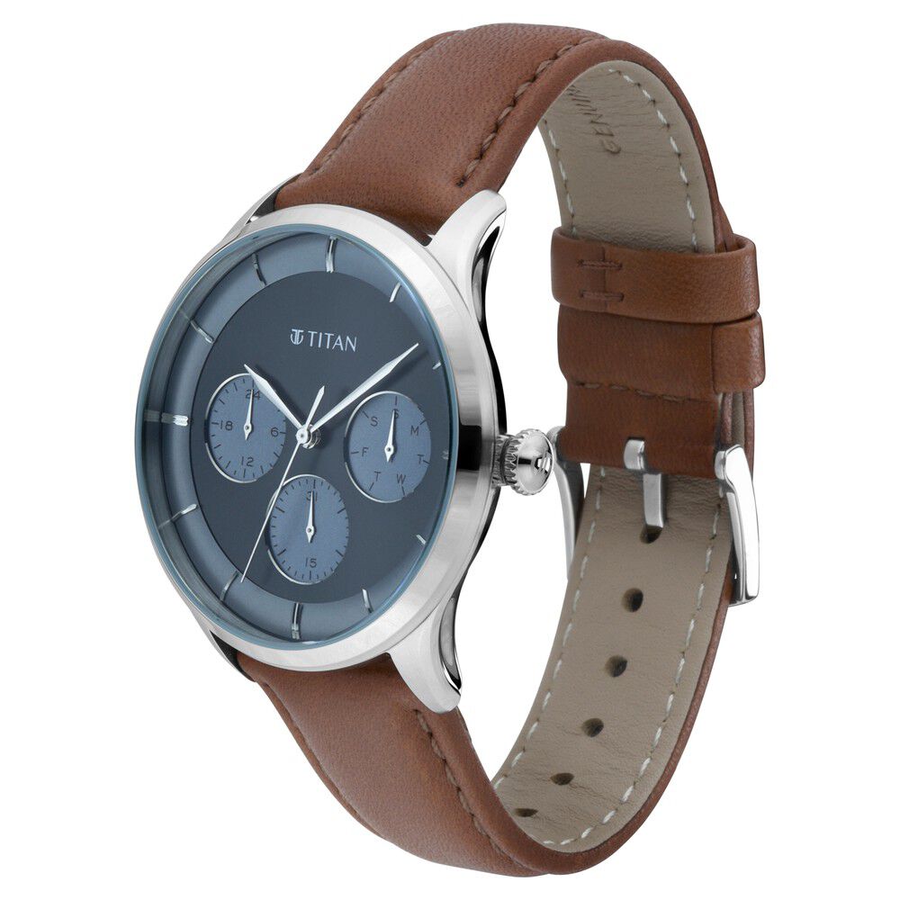 Titan light deals leather watch