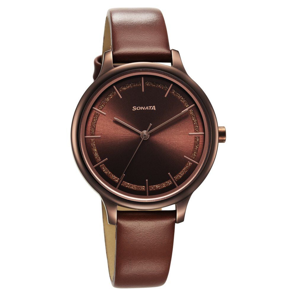 Sonata Blush Quartz Analog Brown dial Leather Strap Watch for Women-image-7