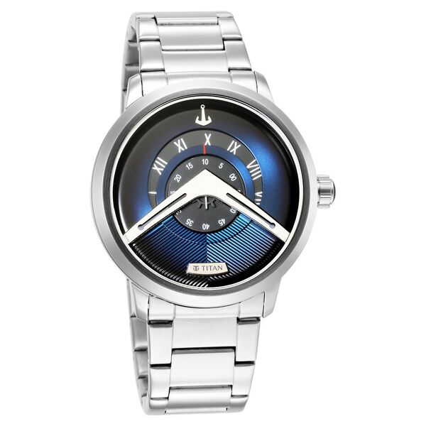 Titan Maritime Quartz Analog Blue Dial Stainless Steel Strap Watch for Men - image number 0
