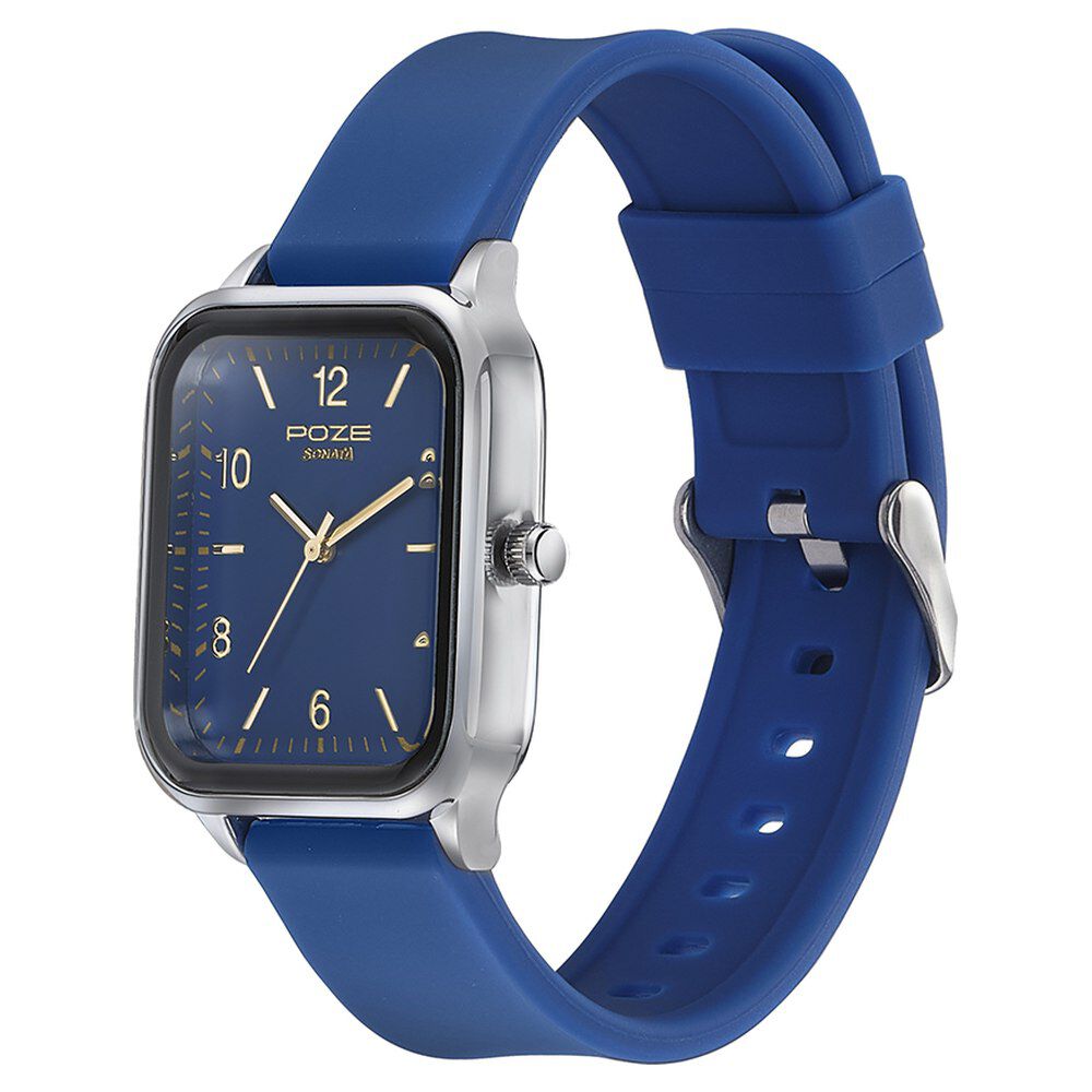 Buy Online Sonata Poze Quartz Analog Blue Dial Silicone Strap Watch for Men sp70031sp02w Titan