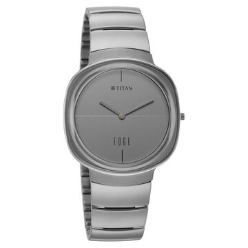 Edge Squircle Titanium Grade 5 Quartz Analog Matte Grey Dial Titanium Strap Watch For Men